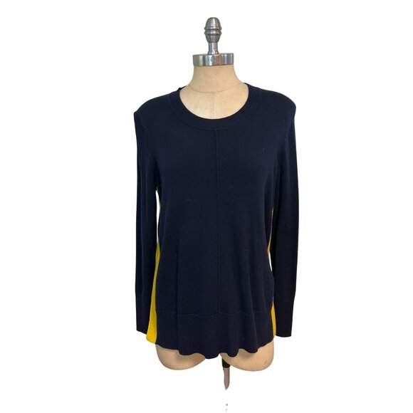 Boden Sweaters - Boden Womens Navy & Yellow Knit Sweater Long Sleeve Crewneck Medium
